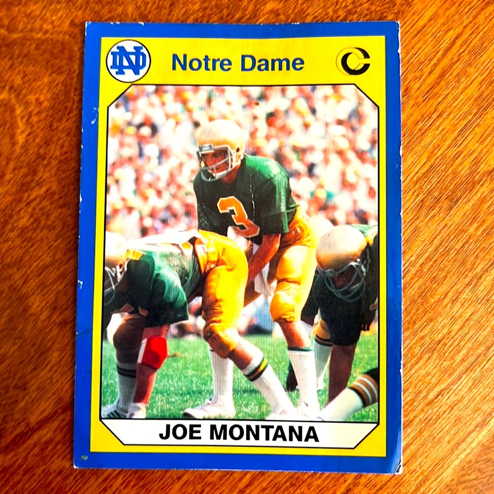 Joe Montana Collegiate Collection Trading Card